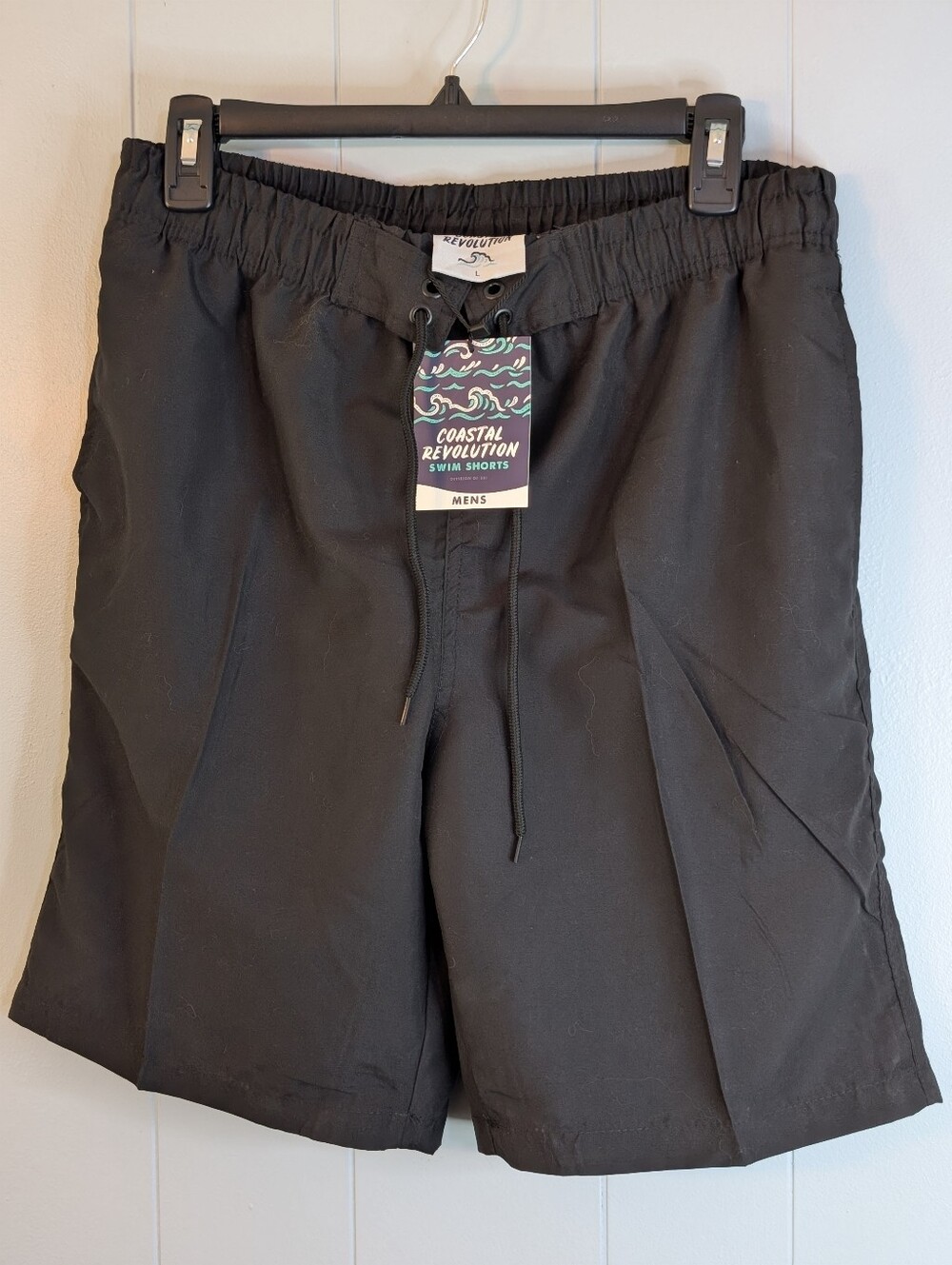 Revolution Men's Black Hybrid Shorts with Drawstring